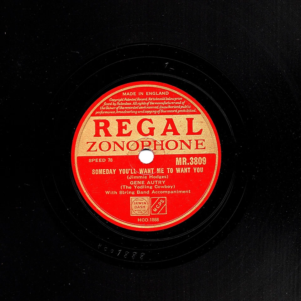 GENE AUTRY 78 ESPUELAS DE PLATA / ALGÚN DÍA QUERRÁS QUE TE QUIERA R.Z. MR3809 E Foto 2 de 2