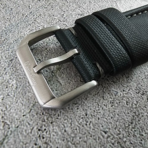 Sailcloth Watch Strap Band Premium Two Piece Divers 20mm 22mm Black Grey Stitch - Picture 8 of 17