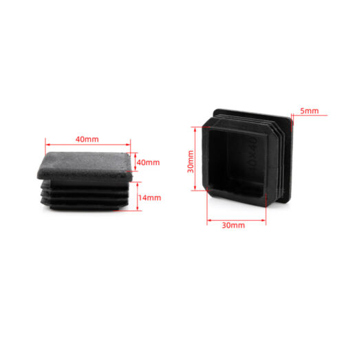 Square Plastic Black Blanking End Caps Tube Pipe Inserts Plug Bung Box Section - Picture 16 of 30