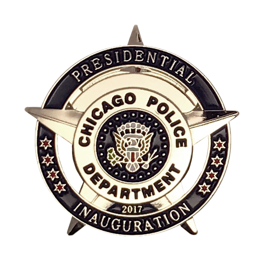 CHICAGO POLICE DEPARTMENT STAR LAPEL PIN: 2017 Inauguration of the 45th Presi...