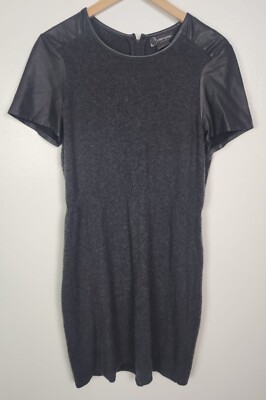 vinyl leather dress Black Vinyl Plunge Midi Dress