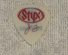 STYX JAMES YOUNG SIGNATURE GUITAR PICK HAPPY NEW YEAR BAND TOUR PLECTRUM J.Y