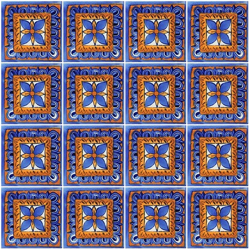 40 PCS Talavera 6X6 Handmade Ceramic Tile Mexican C122 - Picture 2 of 2