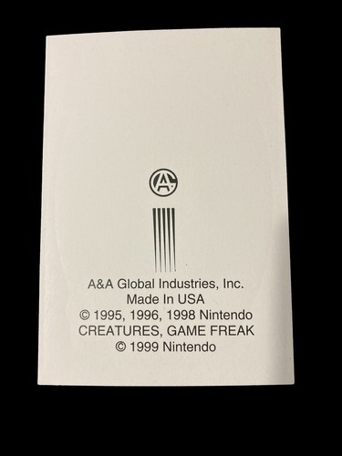 Carta Adesiva Distributore Automatico Pokémon Raichu Vintage 1999 A&A Made in USA - Foto 2 di 3