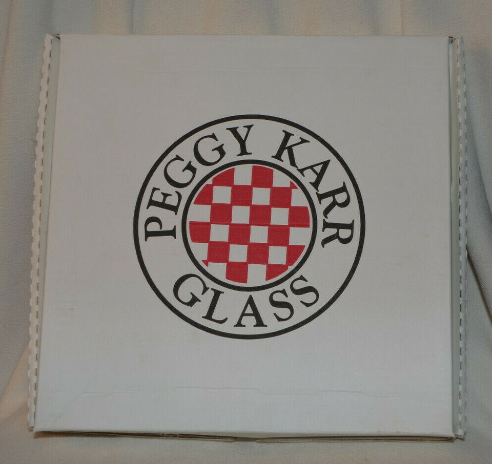 Peggy Karr Fused Glass Santa Christmas Tree Shape 14" Tray Signed w