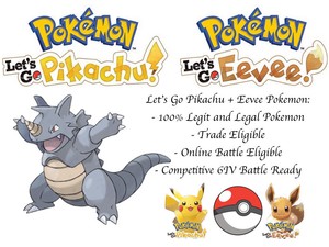 Details About 6iv Rhydon Pokemon Lets Go Pikachu Lets Go Eevee Guide Battle Ready Legit Lgpe