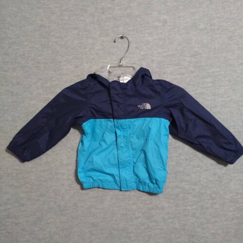 The North Face Baby Jacket 18-24M Blue Colorblock Hooded Logo Full Zip READ - Picture 1 of 9