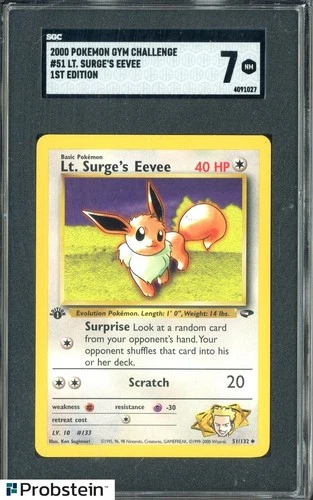 2000 Pokemon Gym Challenge 1st Edition #51 LT. Surge's Eevee SGC 7 NM