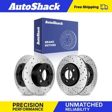 Front Rear Drilled Slotted Brake Rotors for VW Jetta Golf 1998-2010 Beetle