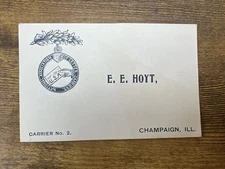 1900s National Association of Letter Carriers Card Champaign Illinois NALC Union