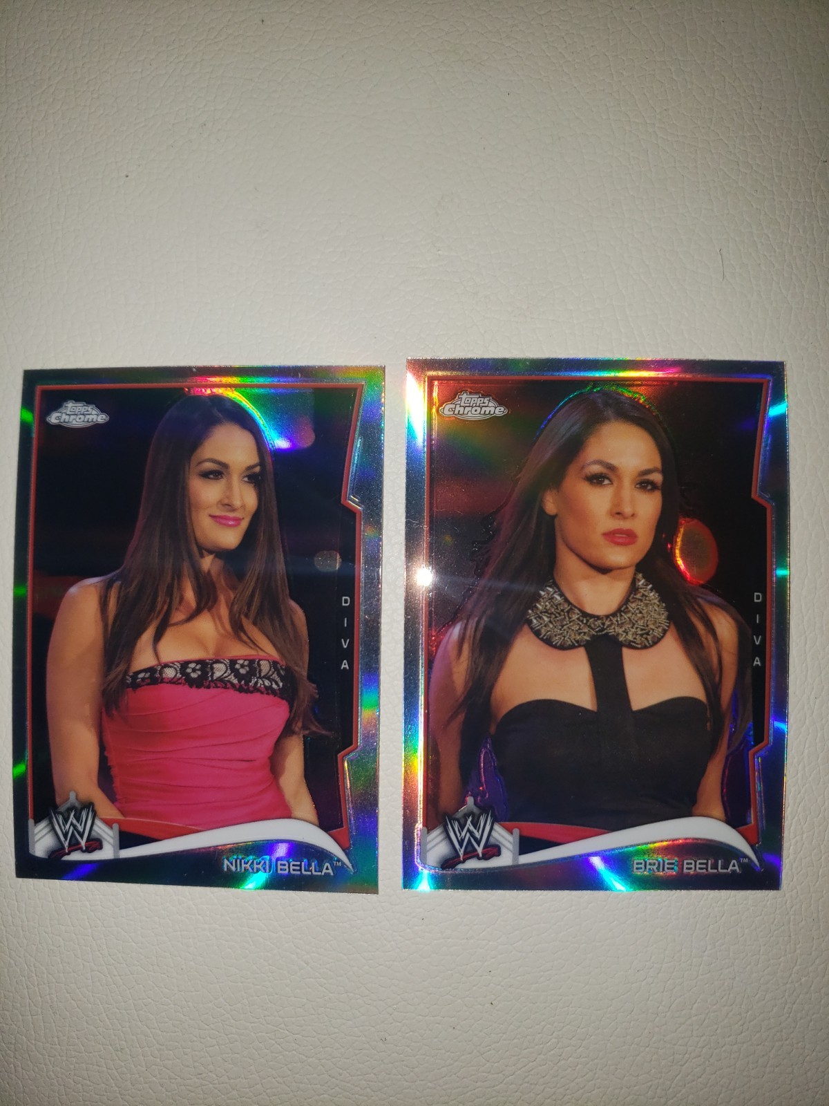 2014 WWE Topps Chrome REFRACTOR NIKKI & BRIE BELLA TWINS ungraded #7 #35 CARDS