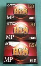 3 TDK Hi8 MP 120 Min Tapes for Hi8, Digital8
