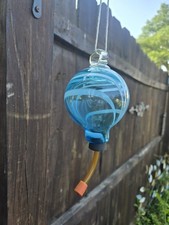 Vintage Hand Blown Glass Hummingbird Feeder