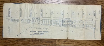 Vintage Boardwalk Front Property Robert R Osborn Map Copy Beach Haven LBI NJ 3