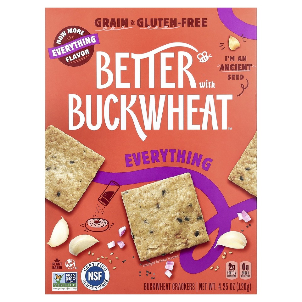 Buckwheat Crackers, Everything, 4.25 oz (120 g)