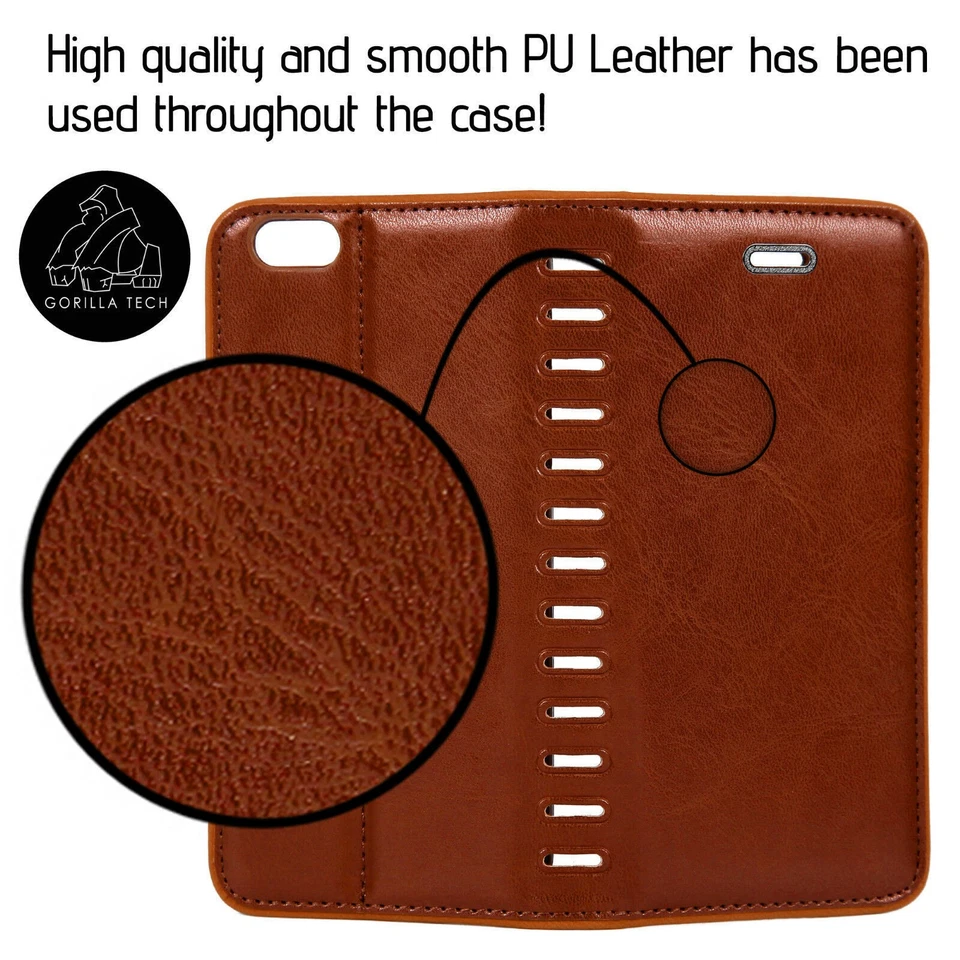 ELEGANTE FUNDA BILLETERA ABATIBLE DE CUERO DE LUJO CON SOPORTE LA MEJOR CUBIERTA PARA TELÉFONOS MÓVILES Foto 4 de 4