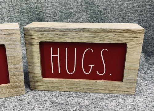 Rae Dunn KISSES & HUGS Wood Sign Valentine’s Day Love - Picture 3 of 10