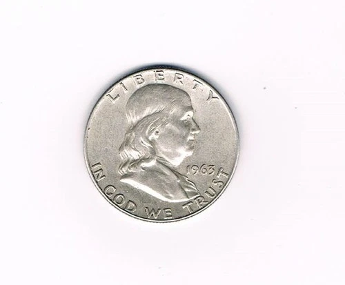 1963 D Franklin Half Dollar - AU Condition. 90% silver. Inv#131
