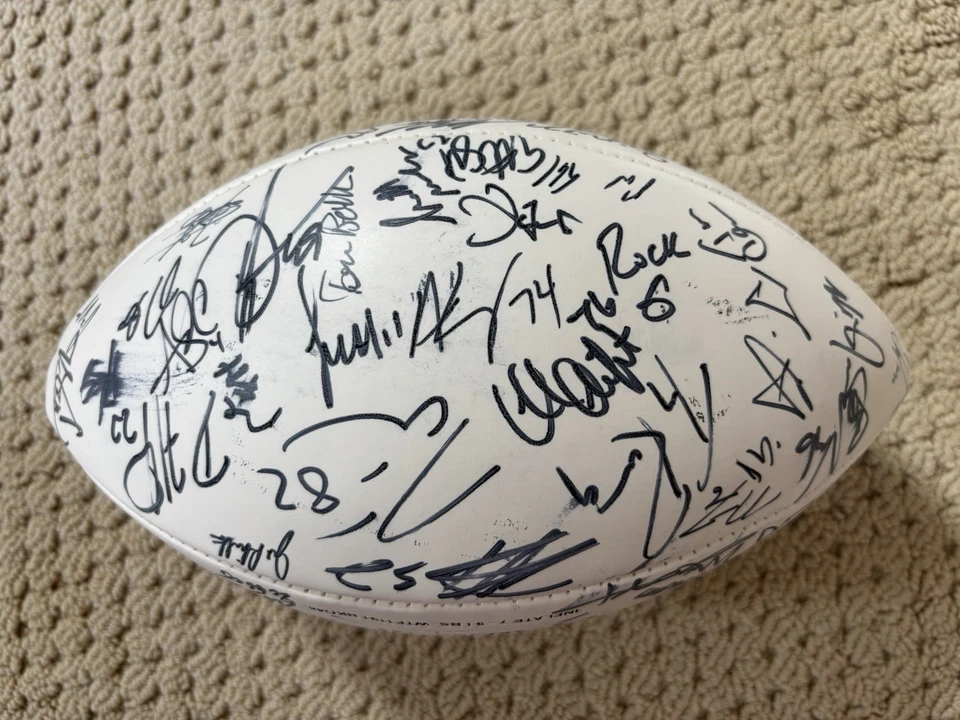 Fútbol americano firmado por el Pro Bowl de la NFL 2008 62 autos BAS auténtico Larry Fitzgerald Salón de la fama Foto 2 de 4