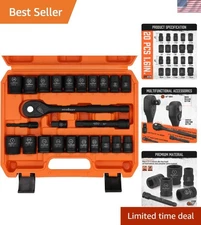 24-Piece 1/2-Inch Drive Impact Socket Set – SAE & Metric Precision Tools