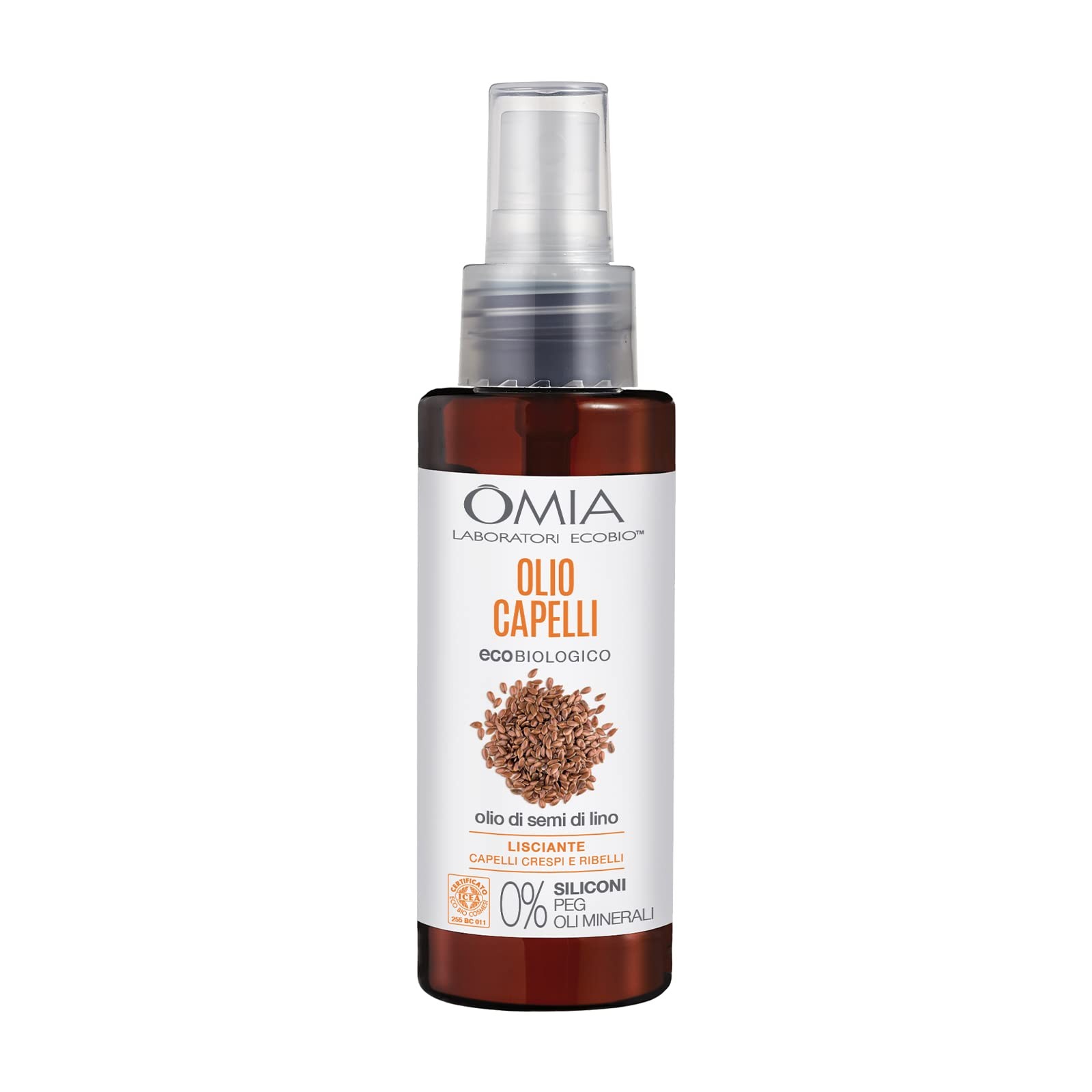 Omia Olio Capelli Semi di Lino 100ml: Trattamento Eco Bio Lisciante