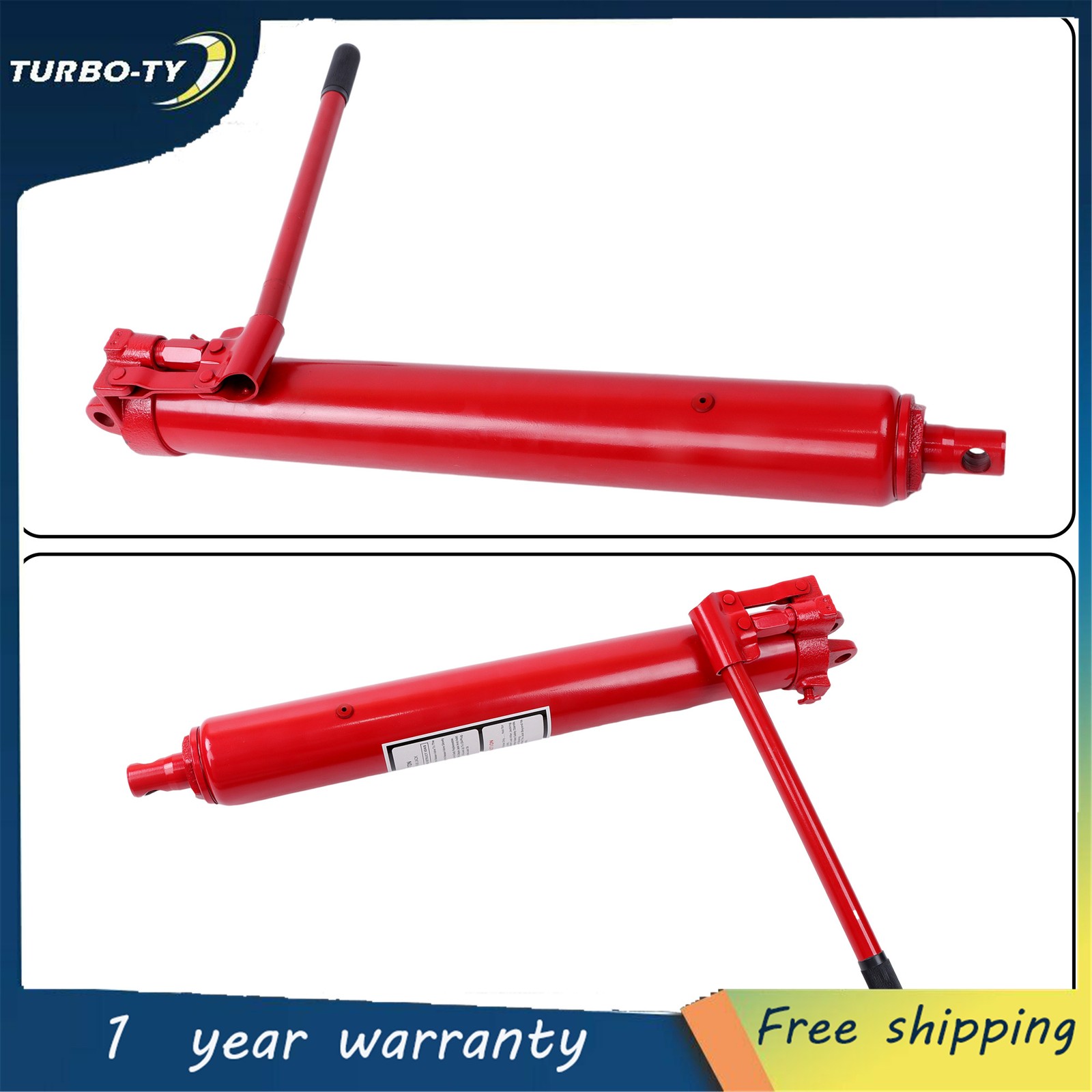 Red Hydraulic Long Ram Jack with Single Pump 8 Tons/17600 lbs Capacity
