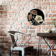 Art Nouveau Floral Metal Wall Decor Round Aluminum Sign