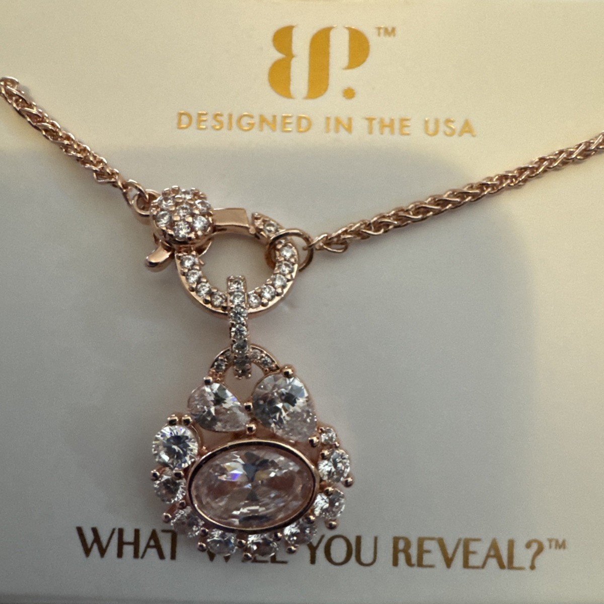 BOMB PARTY NK27302 THE HARLOW NECKLACE APRIL 2026 DIAMOND CZ ROSE BOMB PARTY NK27302 THE HARLOW NECKLACE APRIL 2026 DIAMOND CZ ROSE