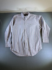 Ralph Lauren Yarmouth Shirt Mens 17 Purple Striped Button Down Long Sleeve
