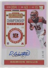 2019 Panini Contenders Rookie Championship Ticket 14/49 Damion Willis Auto 03xg