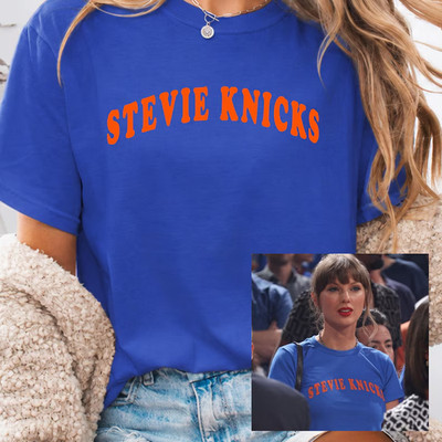 Stevie Knicks T-Shirt Vintage Blue Orange Game Day Pop Culture Graphic Tee