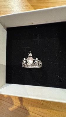 McQueen crown-ring silver metal with dust bag size 7 looks new