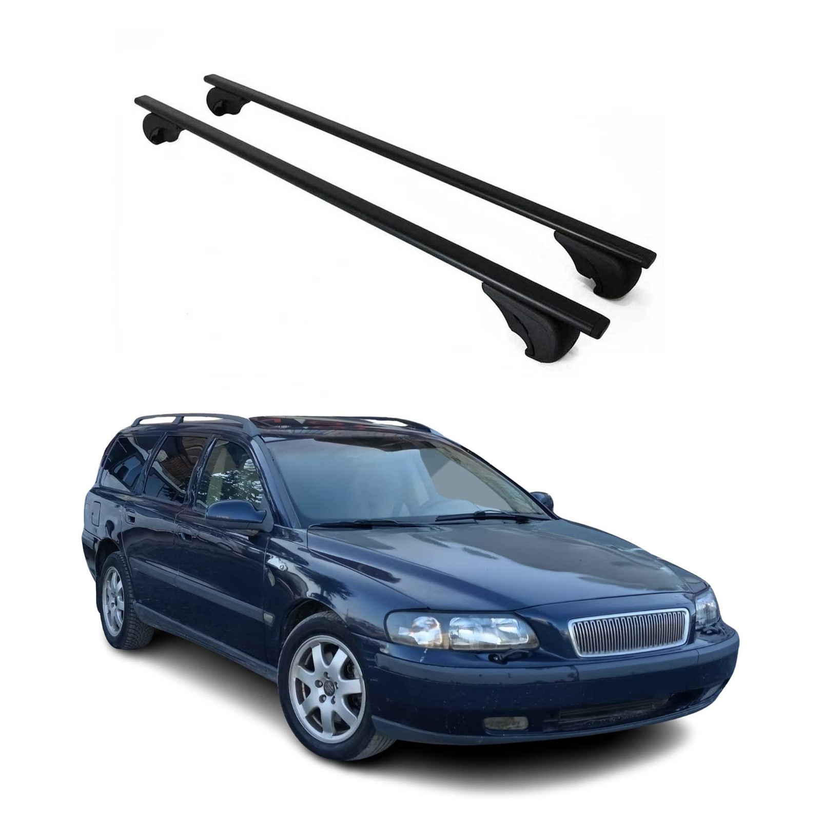 Barres de toit Volvo V70 fer noir haute résistance de 120cm