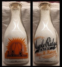 Maple Ridge Dairy Thos Huson Johnson City NY 2 COLOR QUART Awesome Graphics 