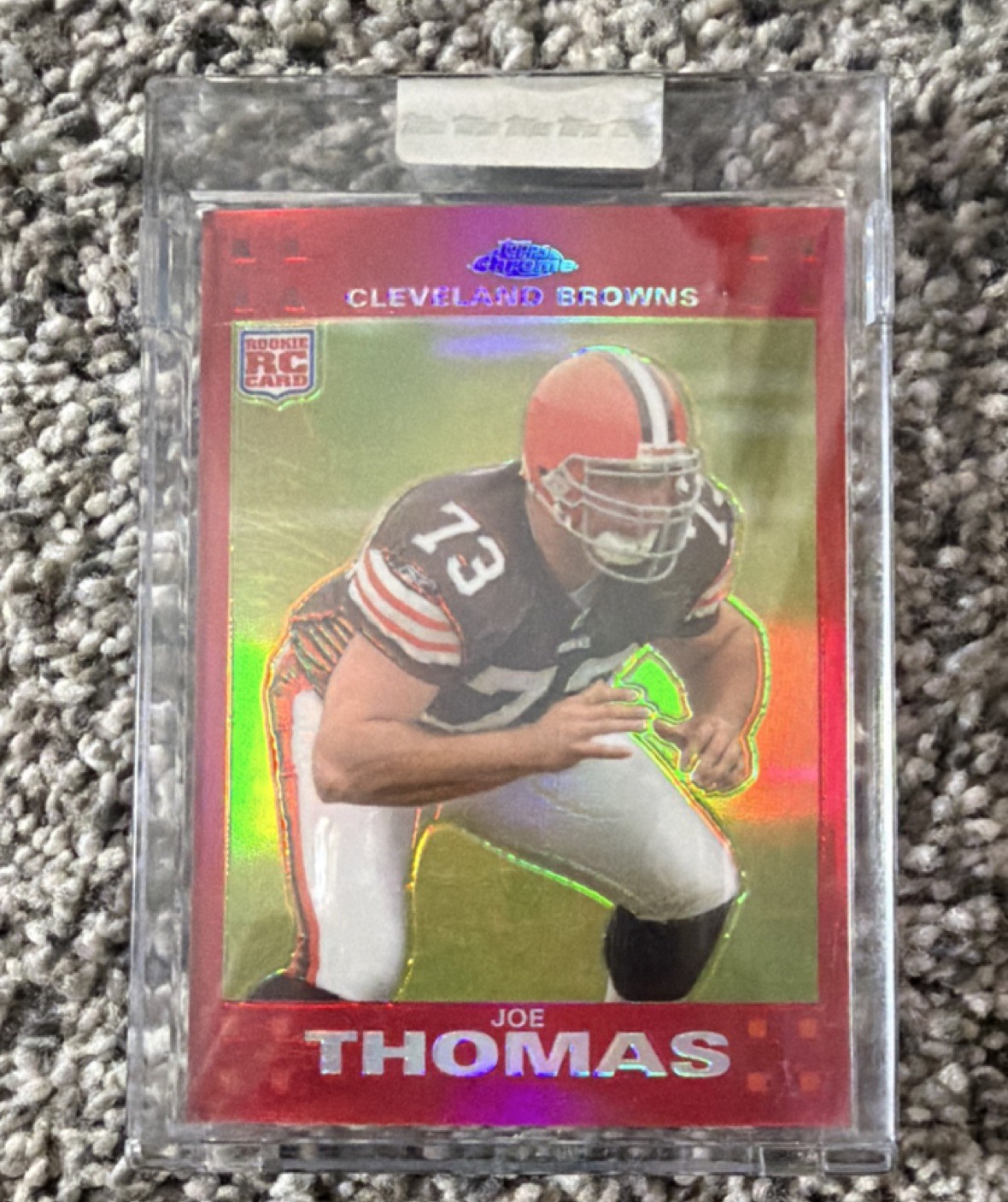 Topps 2007 Chrome Joe Thomas Red Refractor Rookie Card TC264 /139