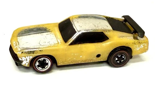 Hot Wheels 1969 HW Redline Sizzlers Ford Mustang Boss 302 Yellow Gold (untested)