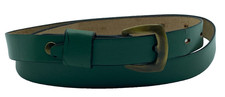 Vtg Green Girl Scouts Belt Smooth Top Grain cowhide Leather Sz 30 skinny