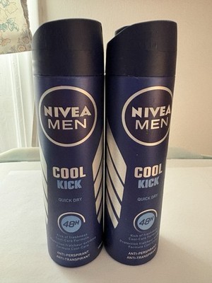 Nivea Men COOL KICK 48 Hour Deodorant Spray, 5oz (150ml) (Pack of 2) HTF