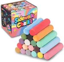 20 PCS Sidewalk Chalks Set Washable Colored Jumbo Chalk Bulk 20 Colors for Stude