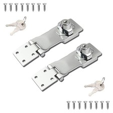2 Packs Keyed Locks Twist Knob Locking Hasp for Small Doors, Cabinets and Mor...