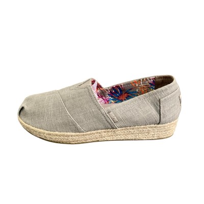 Bobs Skechers Memory Foam Womens Size 9.5 Khaki Slip On Shoe Espadrille Wedge