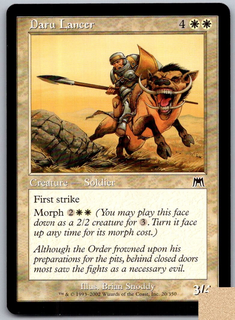 Daru Lancer 20 Common Onslaught Magic: The Gathering Lightly Played