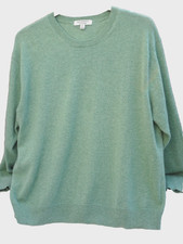 Marks & Spencer Green   100% Cashmere  Crew Neck Jumper Sweatshirt UK 20