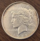 1922-D Peace Dollar US $1 Coin 90% Silver Choice About Uncirculated AU