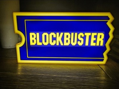 Light Up Blockbuster Style Sign LED Movie Room Decor Handmade Custom Sizes 6 14 