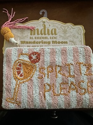  Handmade in India Wandering Moon Spritz Please Beaded Travel Pouch Viral TikTok