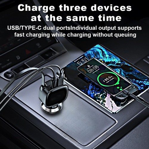 Portable 84W Fast Charging Car MP3 Player Charger with Dual Cable Convenience - Zdjęcie 11 z 18