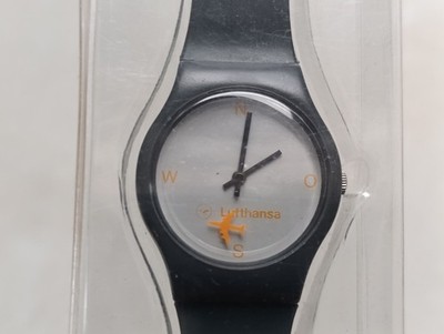 Lufthansa Promo Armband Uhr mit Flugzeug Sekundenanzeige NEU,ungetragen,selten