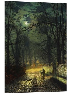 Acrylglasbild Eine mondbeschienene Weg - John Atkinson Grimshaw