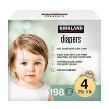 Kirkland Size 4 Swaddlers Ultra Day Night Diapers 198 Count Most Absorbent USA 0.35 per diaper